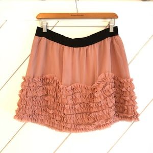 Super cute dusty pink tiered flowy skirt
